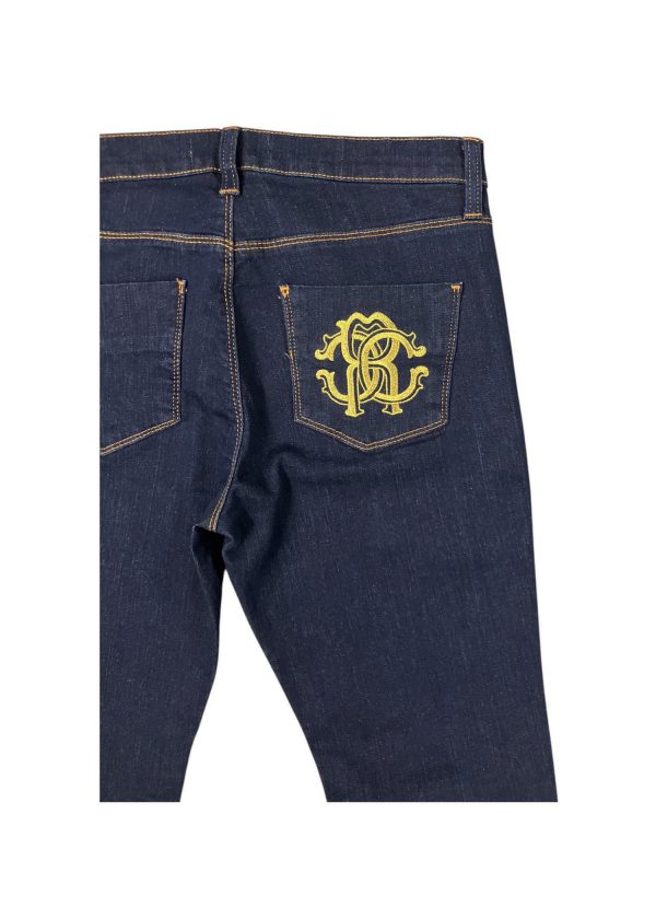 Roberto Cavalli - Jeans dritto in cotone elasticizzato blu indigo - immagine 3