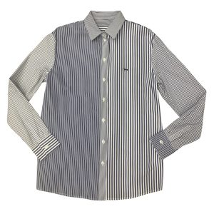 Harmont & Blaine - Camicia in cotone fantasia a righe e quadretti bianco e blu