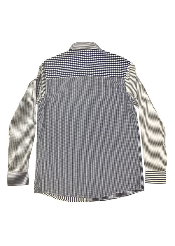 Harmont & Blaine - Camicia in cotone fantasia a righe e quadretti bianco e blu - immagine 2