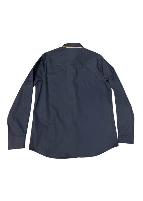 Harmont & Blaine - Camicia in cotone blu scuro con rifiniture multicolore - immagine 3