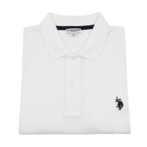 U.S. Polo Assn. - Polo a manica corta in cotone bianco e logo blu navy Card - XL