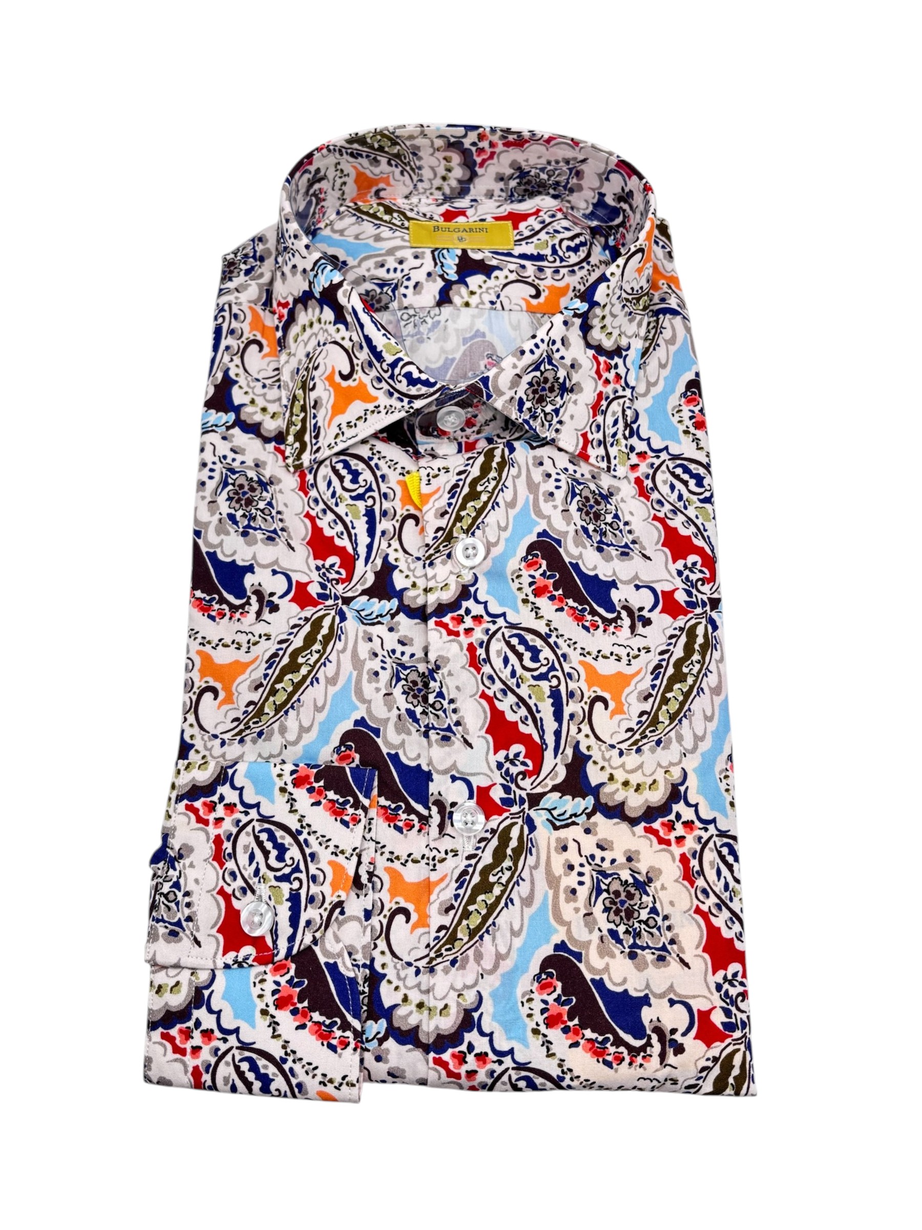 Bulgarini – Camicia in cotone multicolore stampa Paisley