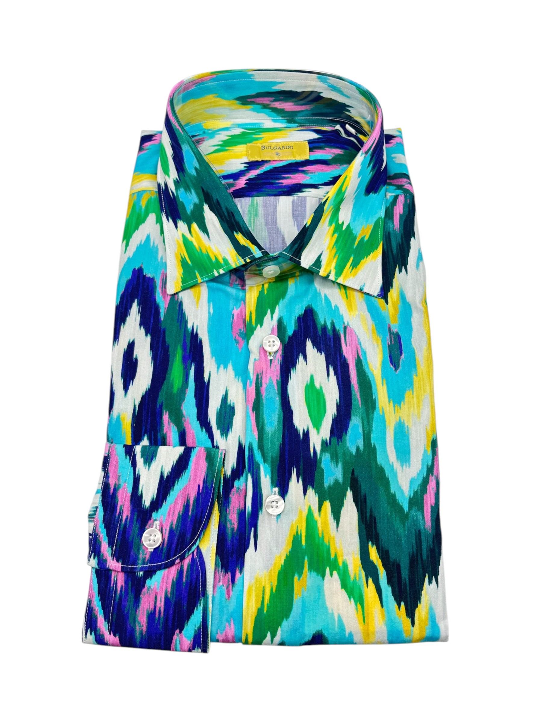 Bulgarini – Camicia in cotone multicolore motivo astratto
