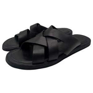 Brecos – Sandali uomo in pelle nera modello Capri – 42