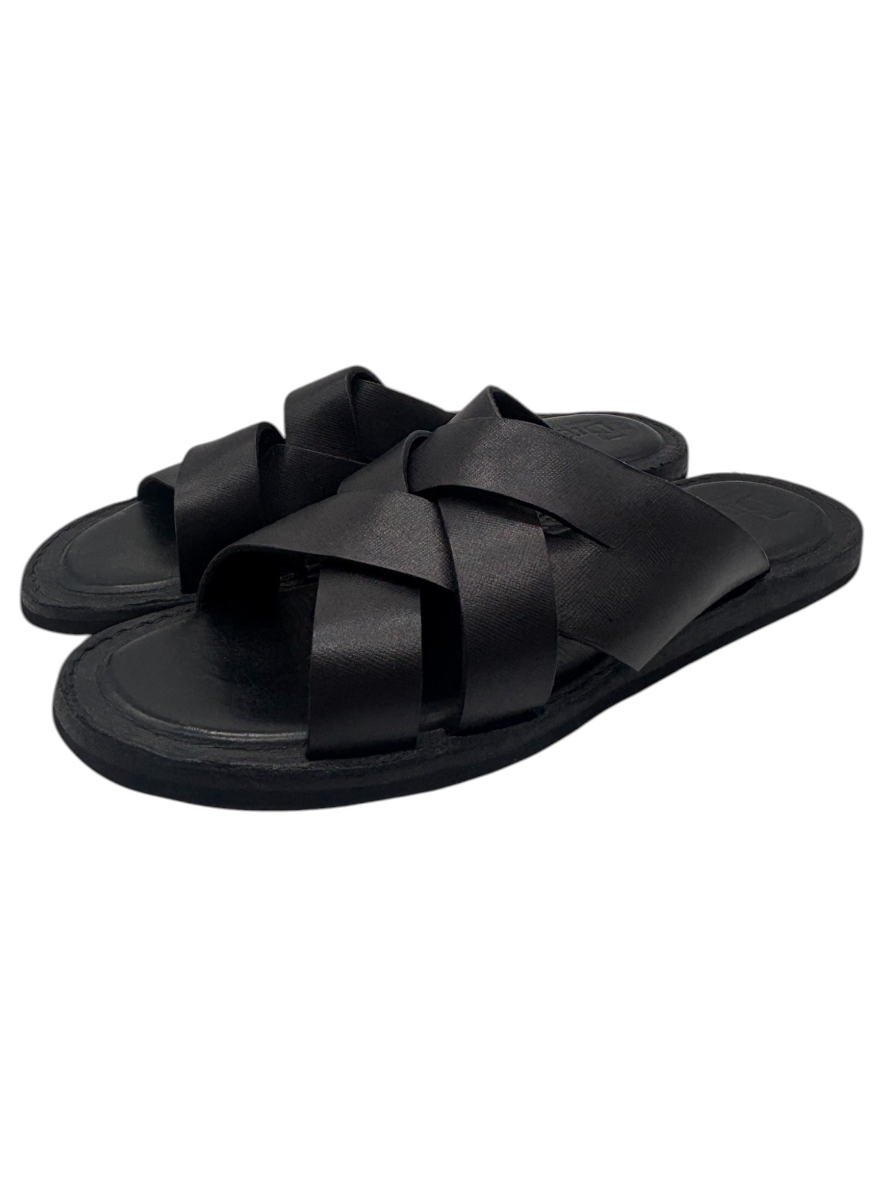 Brecos – Sandali uomo in pelle nera modello Capri – 42