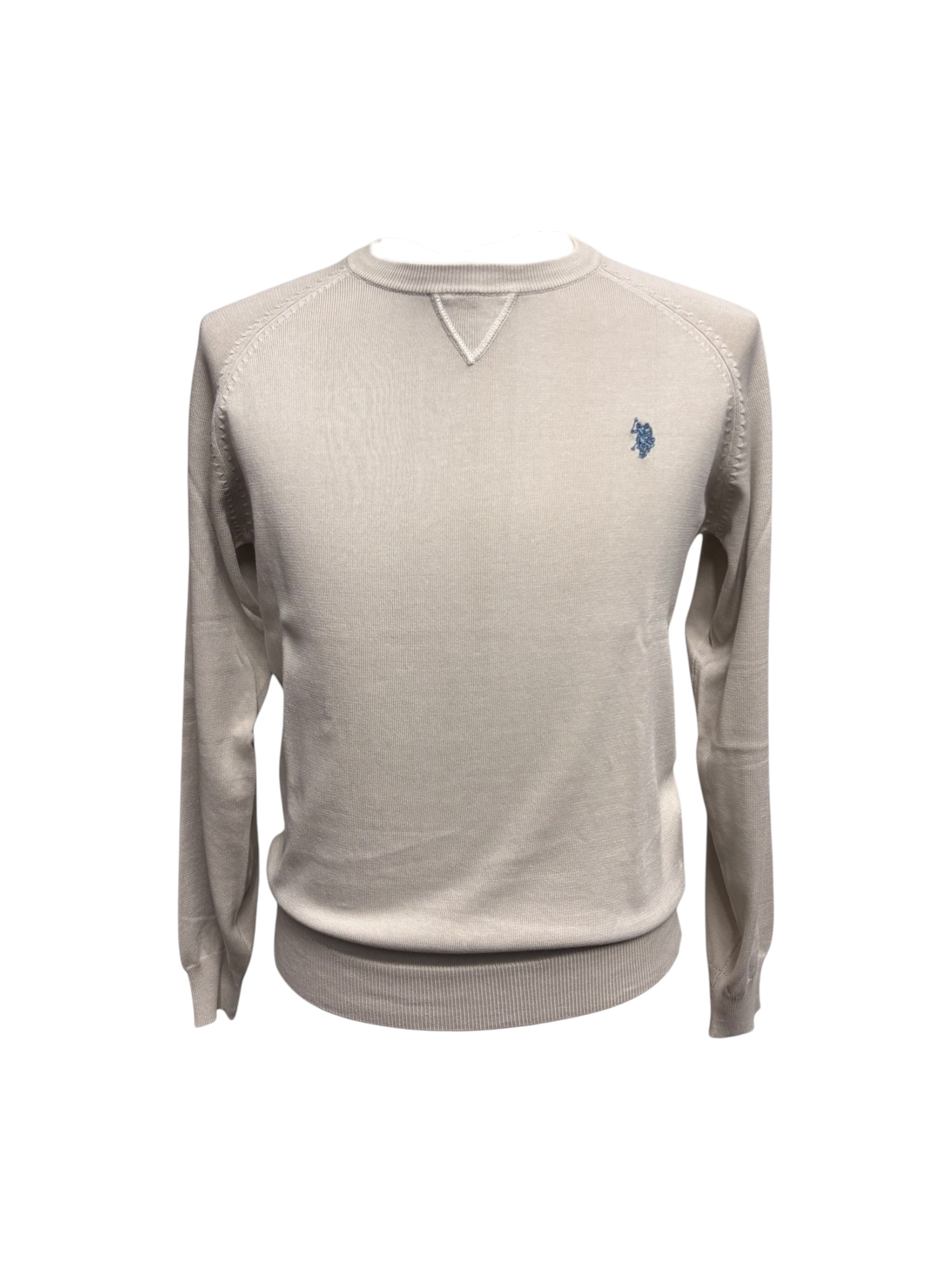 U.S. Polo Assn. - Maglia a girocollo in filo di cotone beige