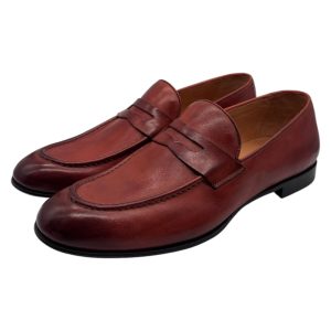 Brecos - Mocassini uomo in pelle color cuoio - 42