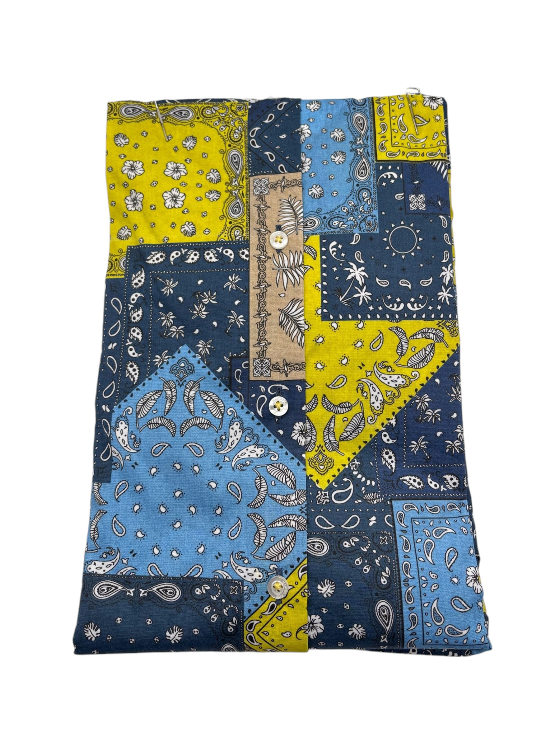 Manuel Ritz - Camicia in cotone multicolore stile patchwork bandana - immagine 2