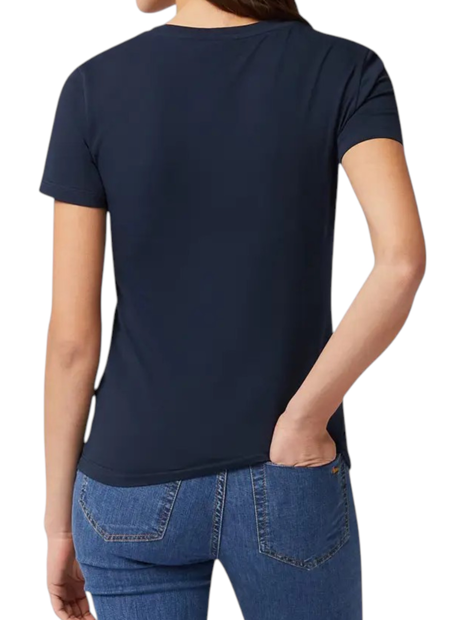 Harmont & Blaine - T-shirt donna blu navy con bassotto colorato - XS - immagine 2
