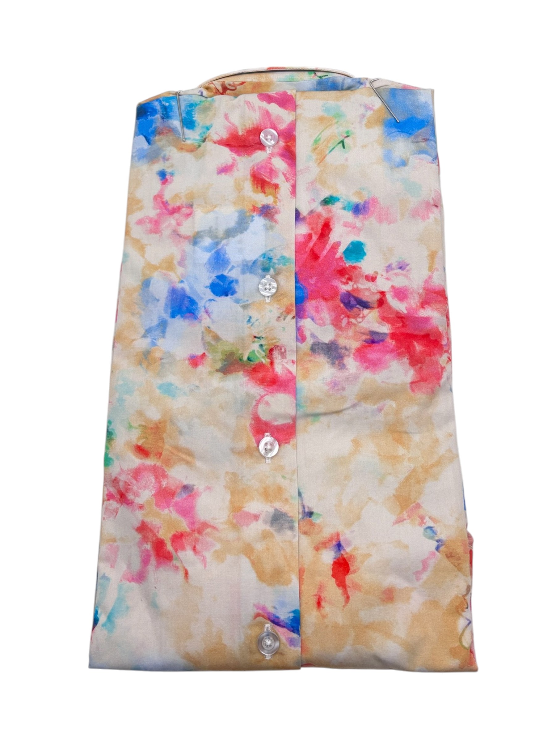 Bulgarini - Camicia in cotone multicolore effetto acquerello - immagine 2
