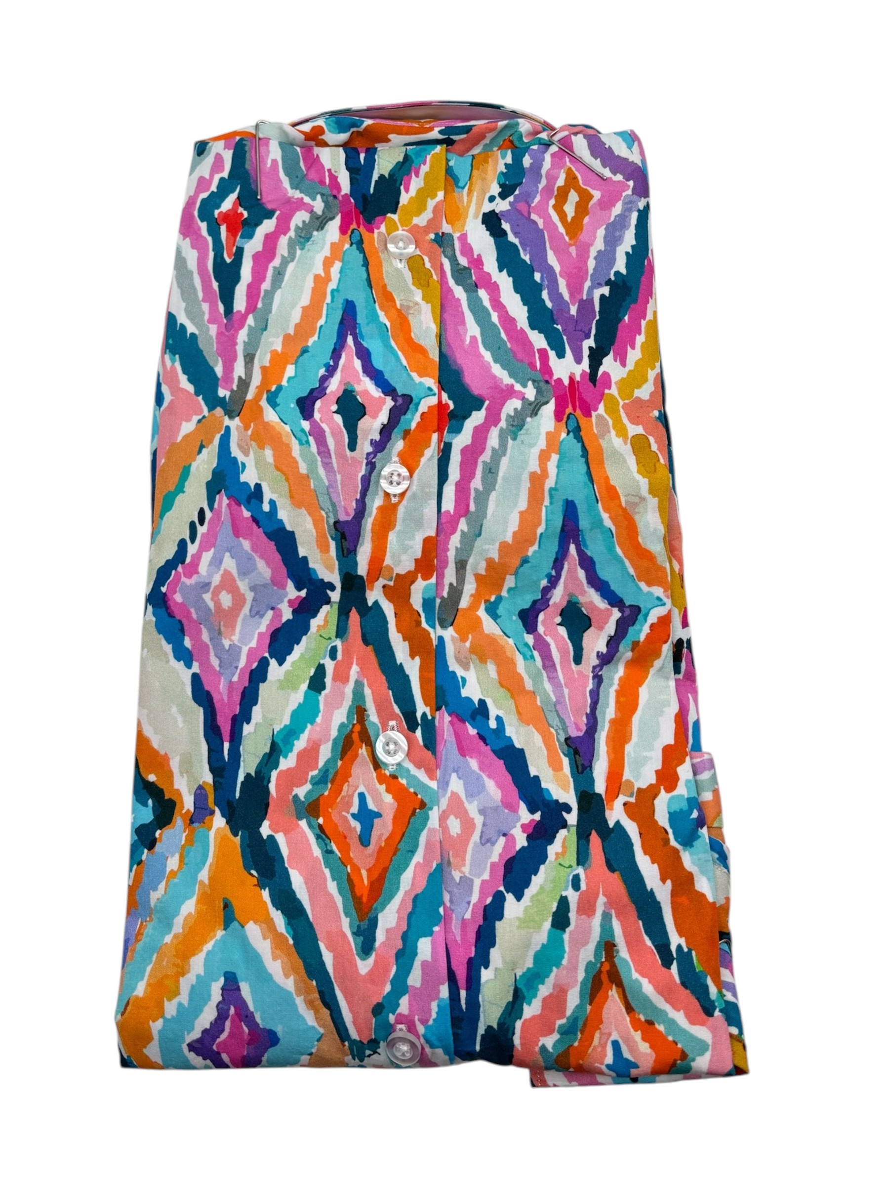 Bulgarini – Camicia in cotone multicolore stampa geometrica - immagine 2