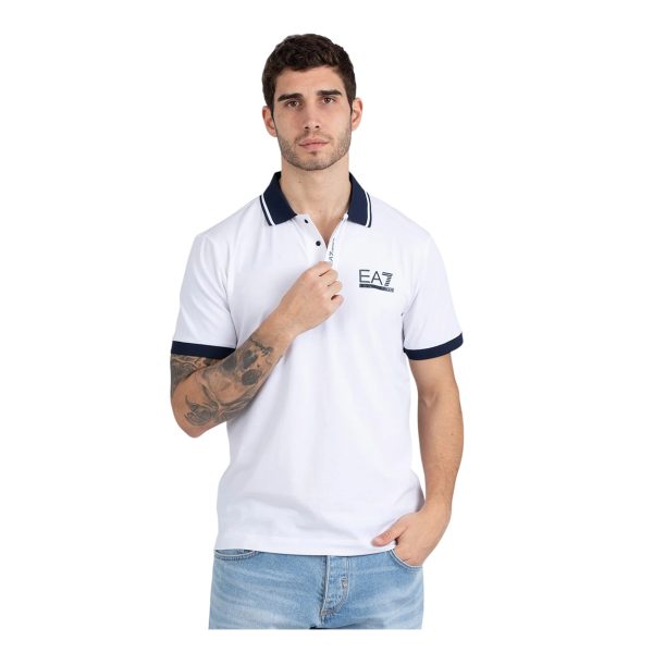 Emporio Armani - 3XL - Polo EA7 3RPF17 PJ03Z tennis club cotone bianco blu - immagine 2