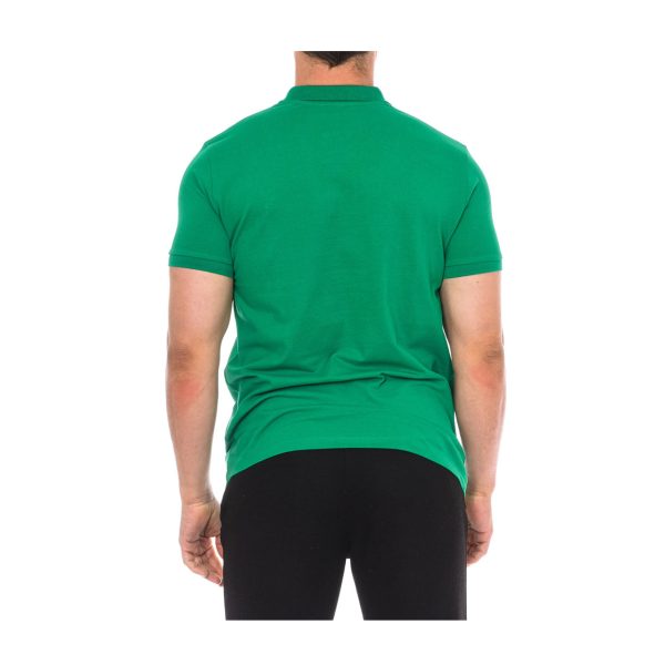 U.S. Polo Assn. - Polo a manica corta Card in cotone verde logo ricamato arancione - immagine 3