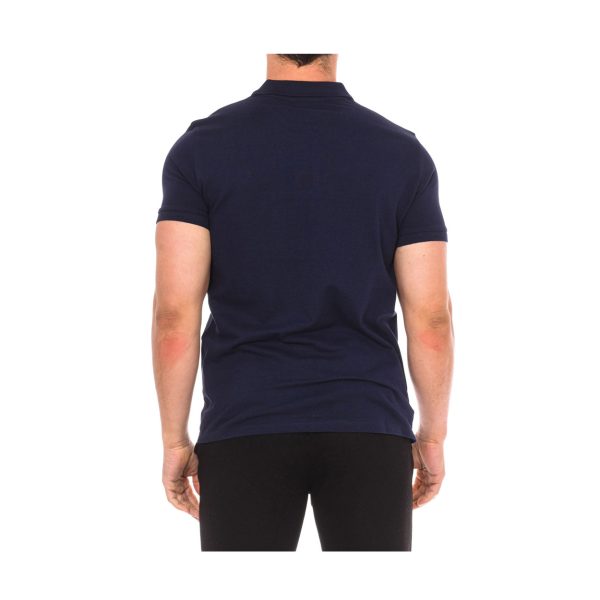 U.S. Polo Assn. - Polo a manica corta Card in cotone blu scuro logo ricamato rosso - immagine 3