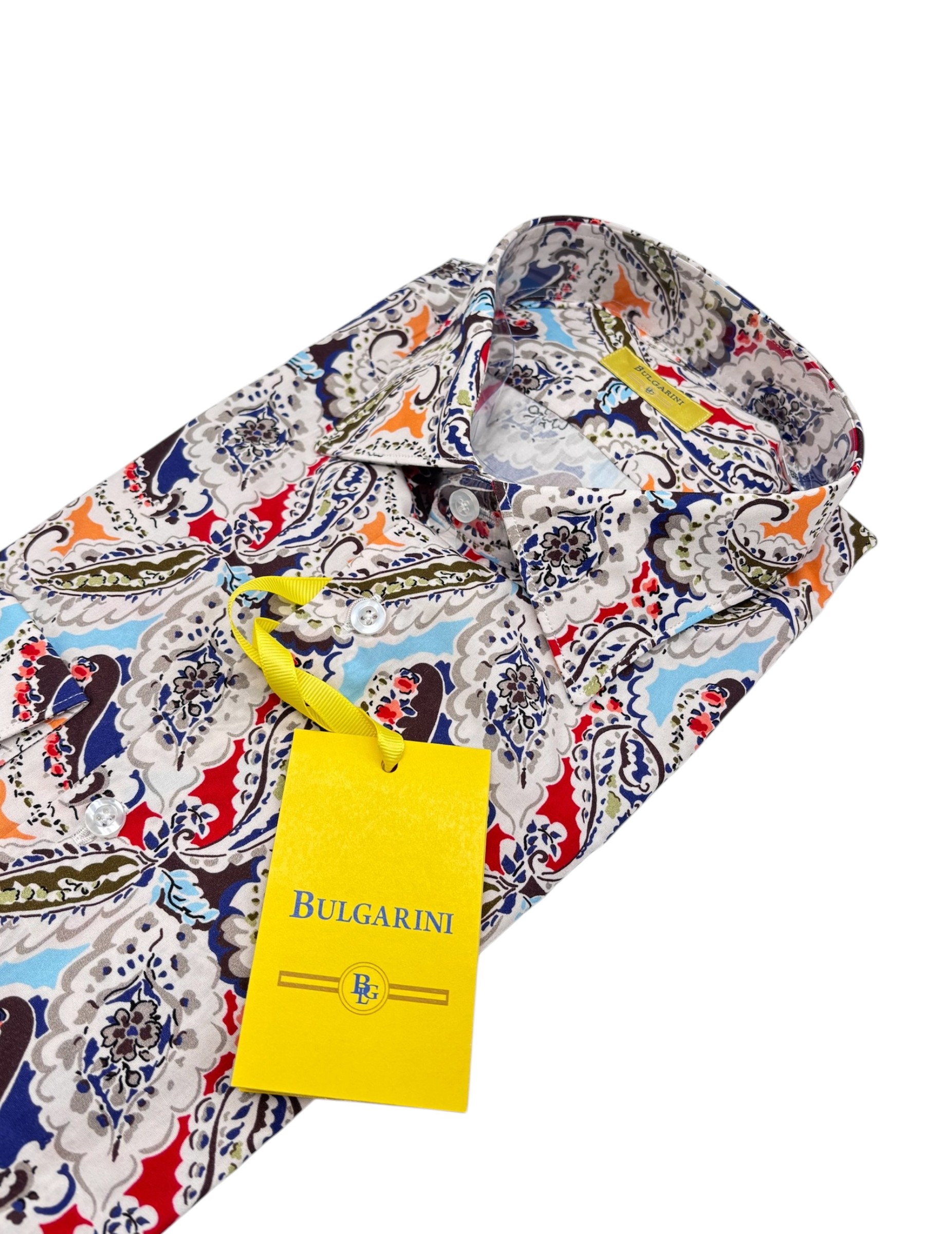 Bulgarini – Camicia in cotone multicolore stampa Paisley - immagine 3