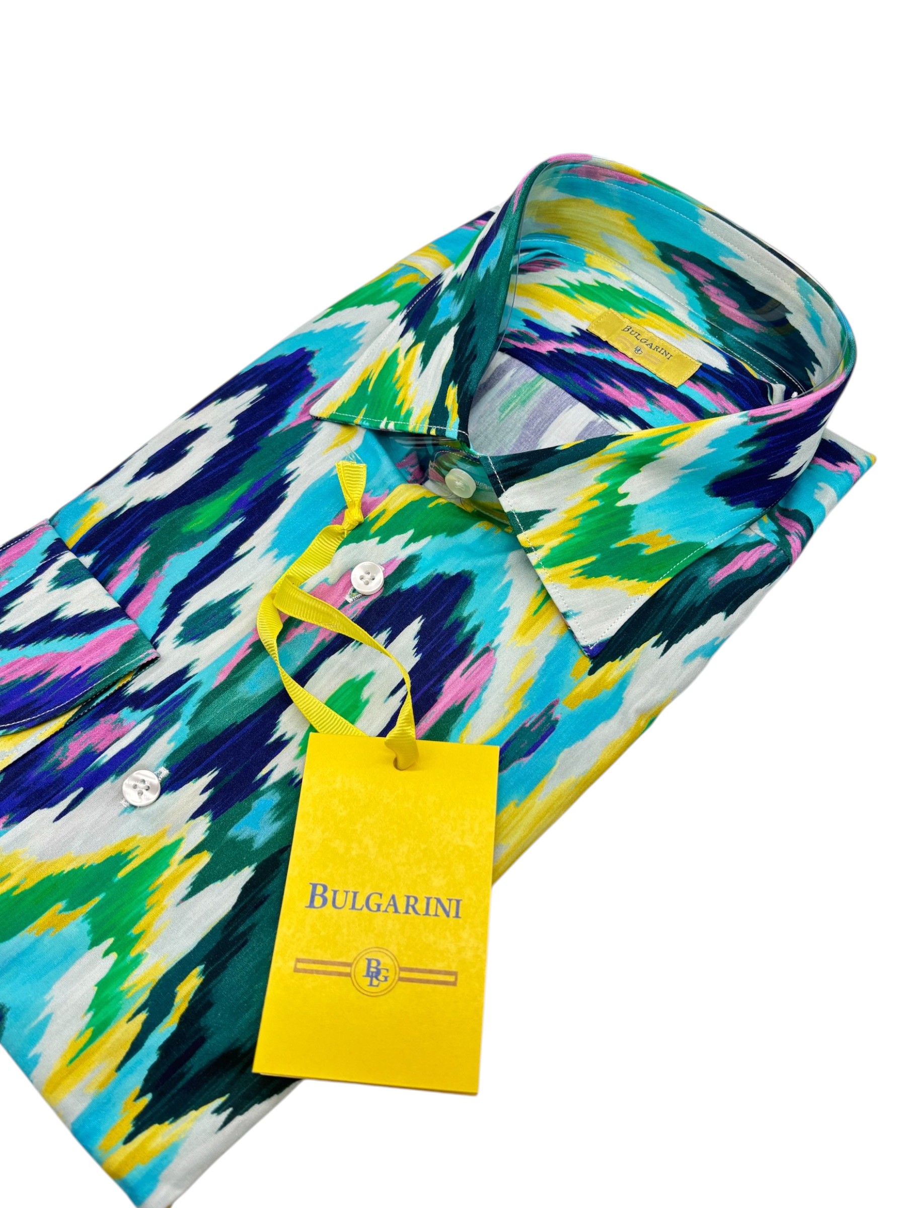 Bulgarini – Camicia in cotone multicolore motivo astratto - immagine 3