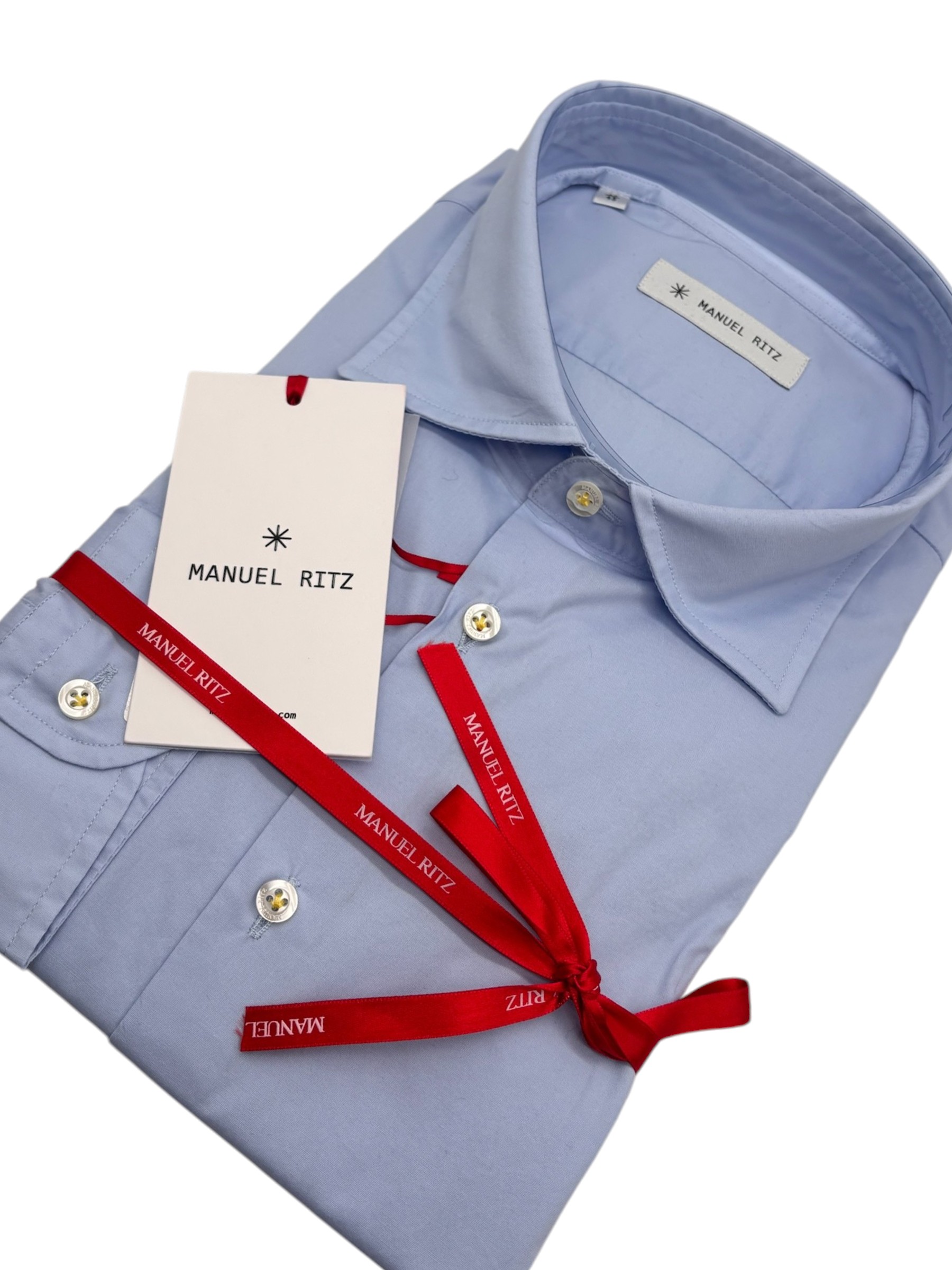 Manuel Ritz - Camicia in cotone celeste - immagine 3
