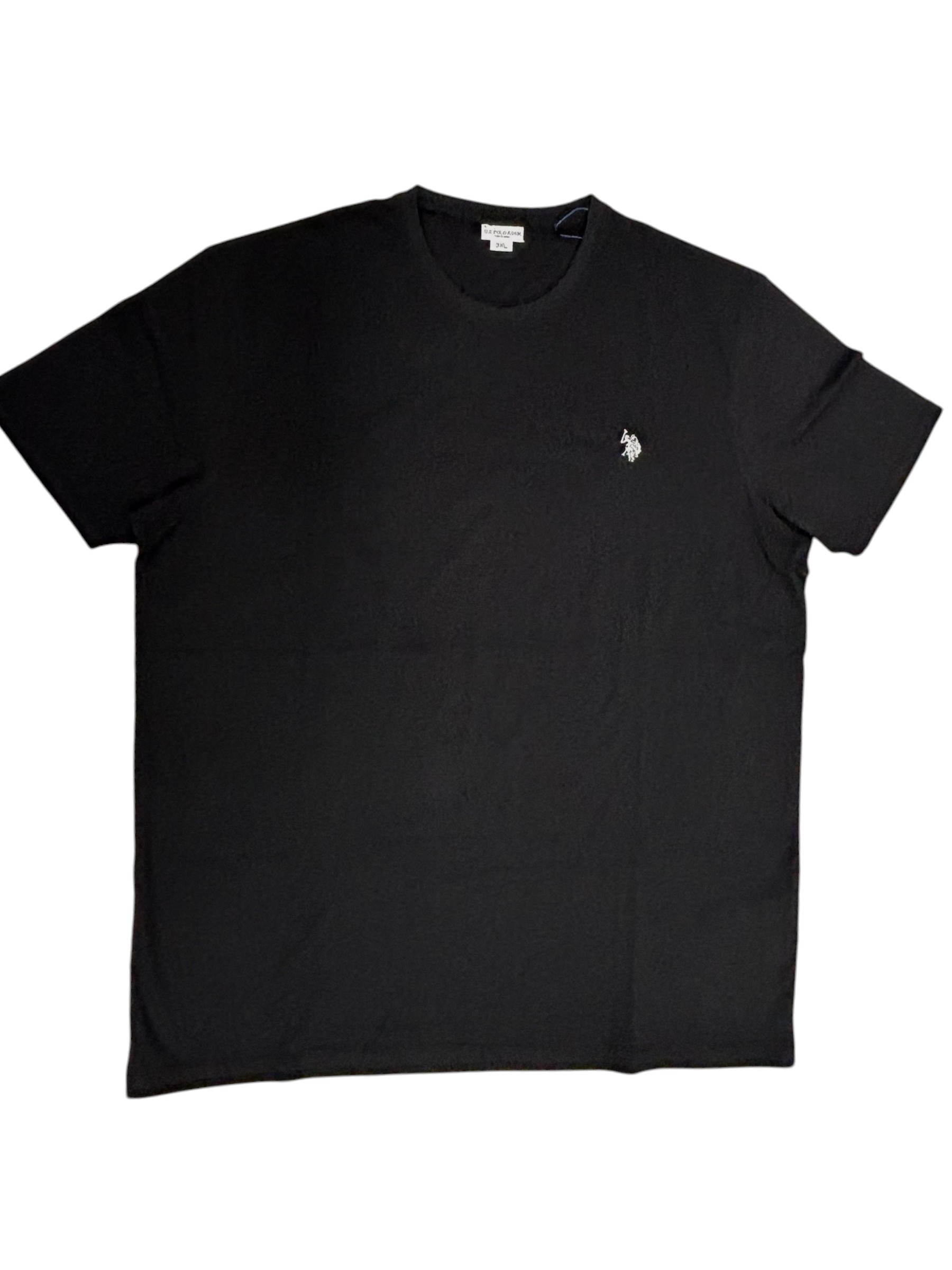 U.S. Polo Assn. - T-shirt uomo in cotone nero con logo grigio - 3XL - immagine 2