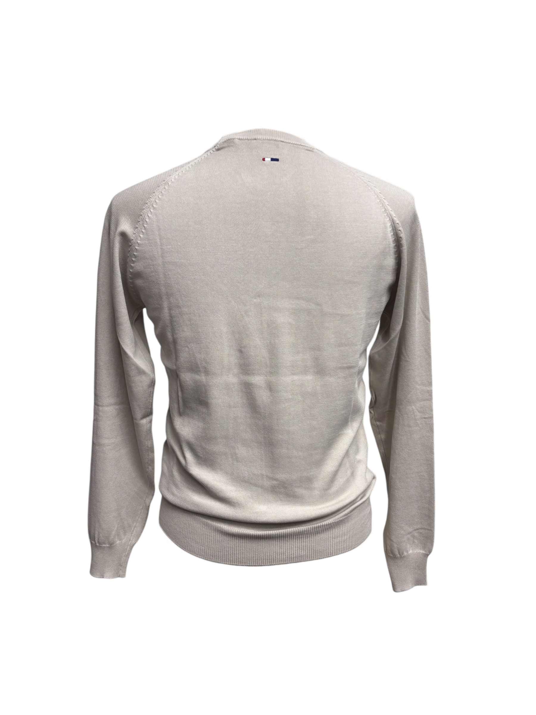 U.S. Polo Assn. - Maglia a girocollo in filo di cotone beige - immagine 3