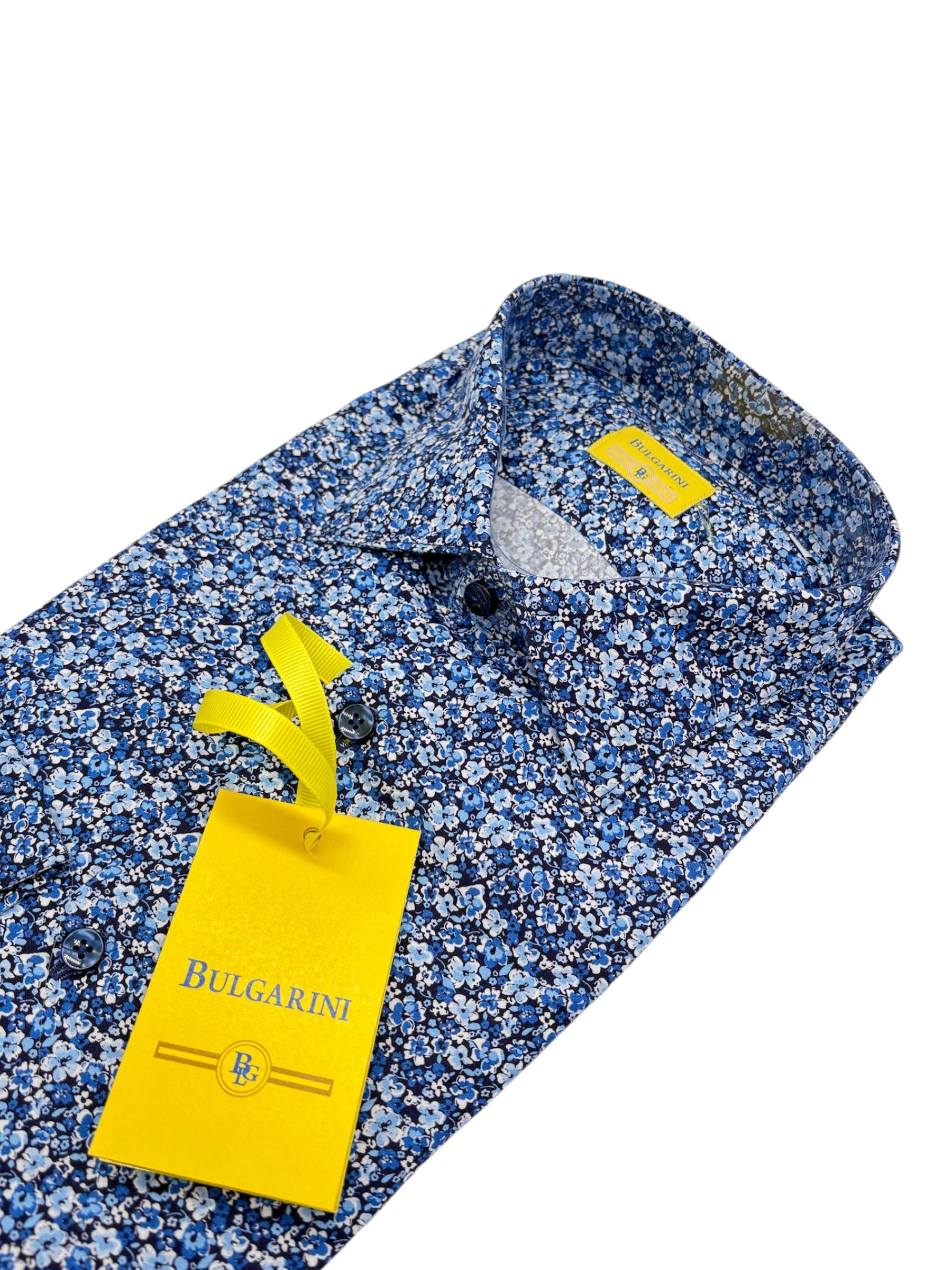 Bulgarini – Camicia in cotone multicolore micro-stampa floreale - immagine 3