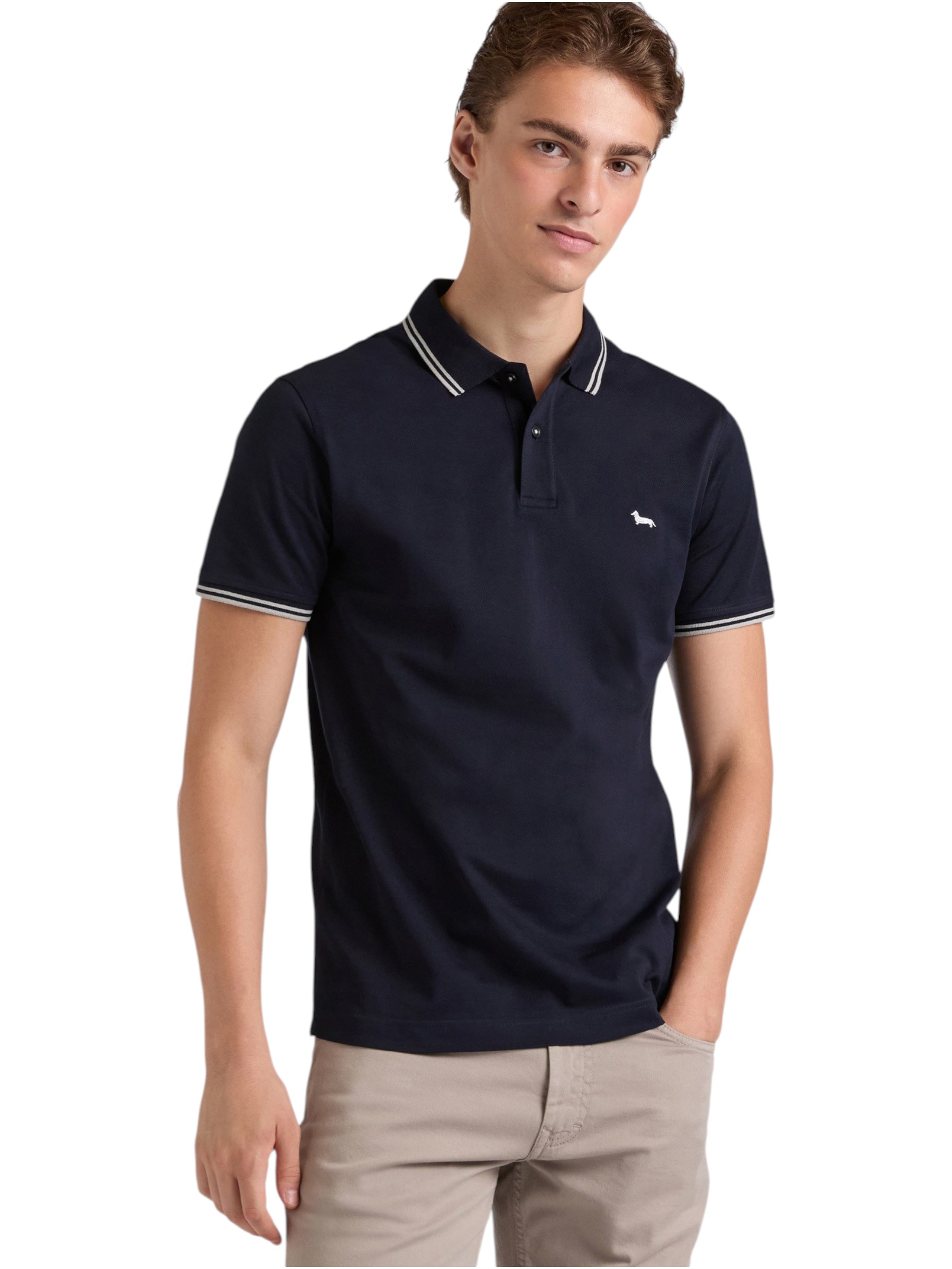 Harmont & Blaine - Polo Essentials narrow fit in cotone blu - immagine 2