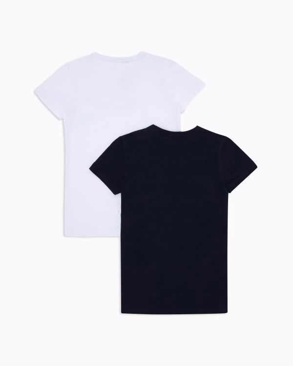 Emporio Armani - 2 Pack crew neck t-shirt bianco nero logo