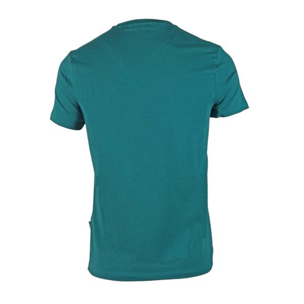 Aquascutum - T-shirt in cotone verde petrolio logo grande QTM003 - immagine 2