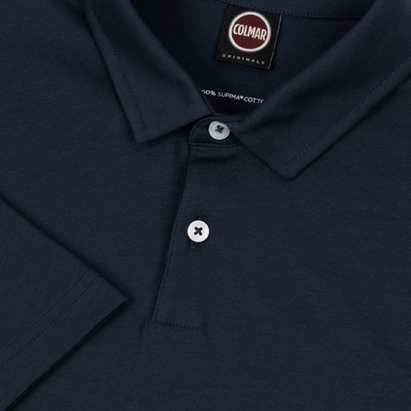 Colmar - Polo a manica lunga in cotone Supima blu scuro 7677