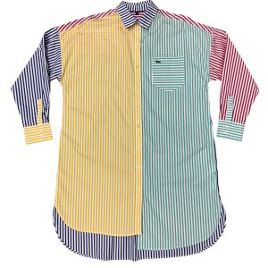Harmont & Blaine - Vestito camicia midi in cotone multicolore fantasia righe