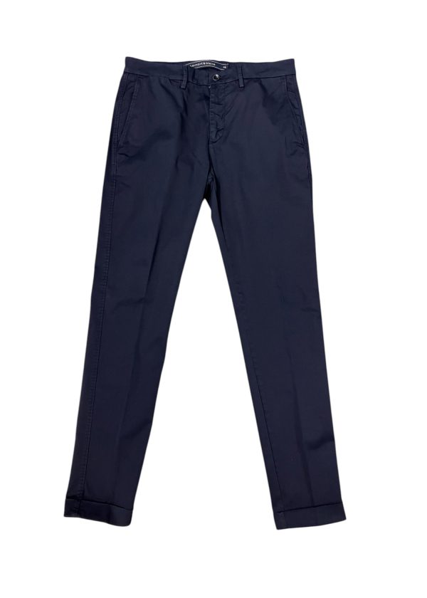Harmont & Blaine - Pantalone chino slim fit in cotone elasticizzato blu scuro