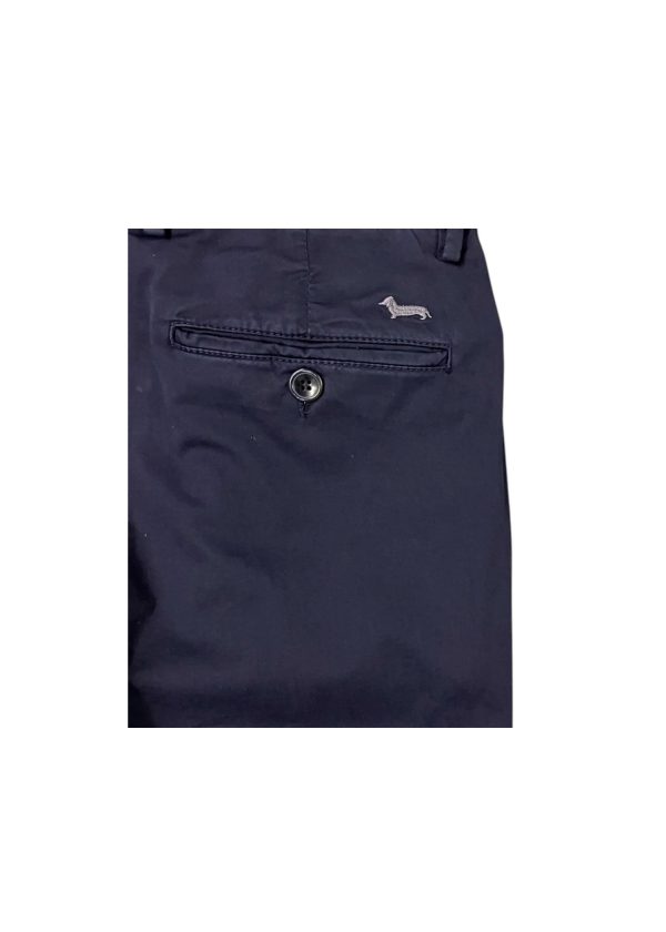Harmont & Blaine - Pantalone chino narrow fit in cotone elasticizzato blu scuro - immagine 3