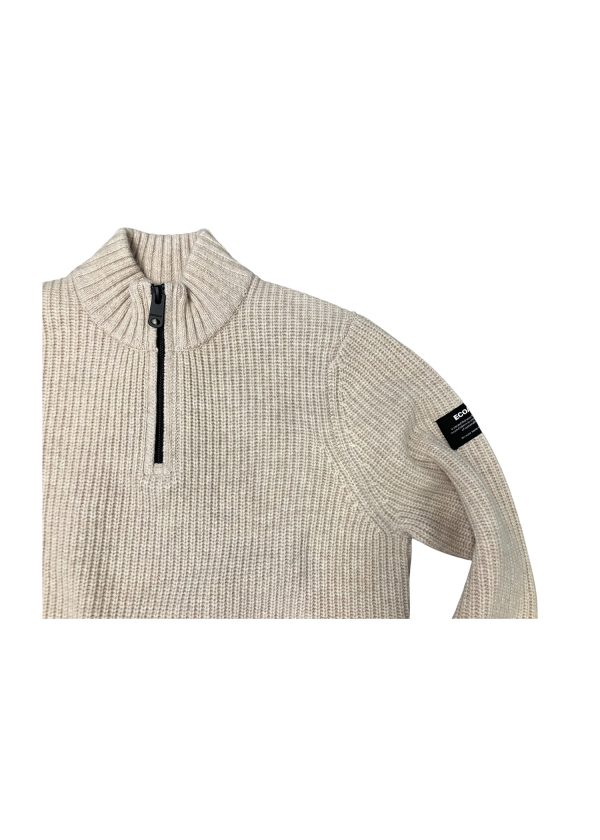 Ecoalf - S - Maglione Mertoalf in lana riciclata beige verso taupe melange - immagine 3