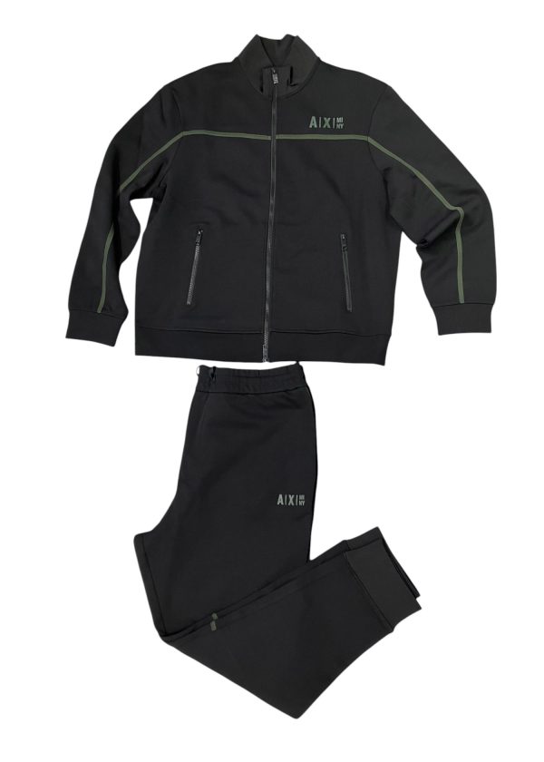 Armani Exchange- XL - Completo tuta in cotone e poliestere nero