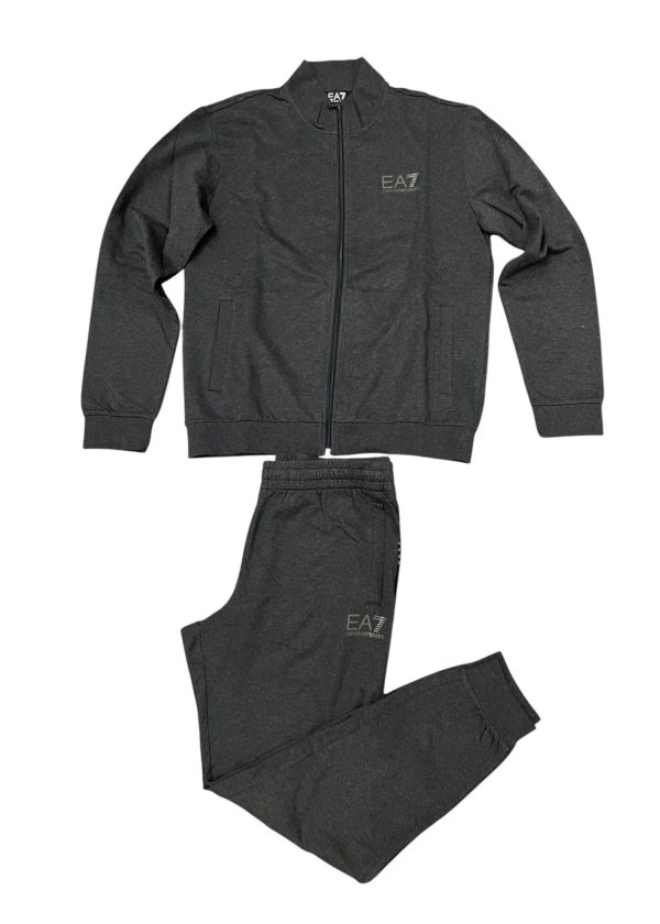 Emporio Armani - XXL - Completo tuta in cotone elasticizzato grigio scuro