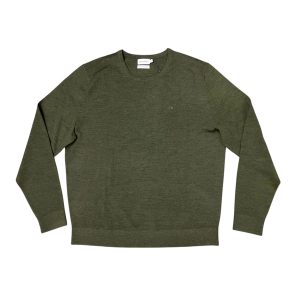 Calvin Klein - Maglione in lana quattro stagioni K10K109474 MRZ verde oliva