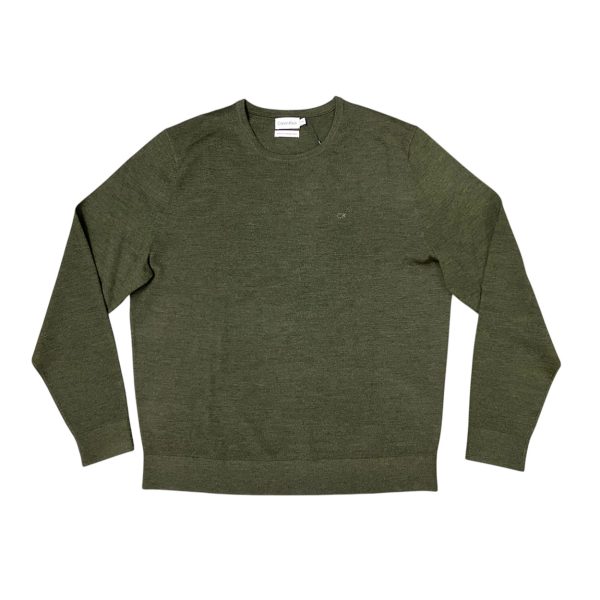 Calvin Klein - Maglione in lana quattro stagioni K10K109474 MRZ verde oliva