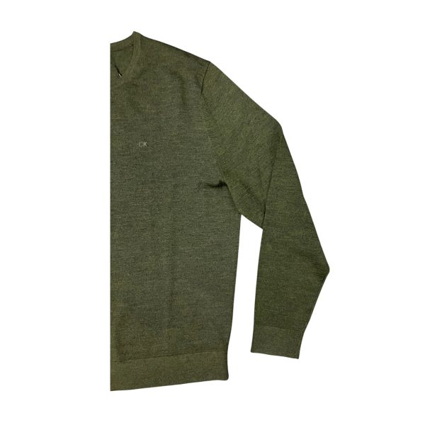 Calvin Klein - Maglione in lana quattro stagioni K10K109474 MRZ verde oliva - immagine 3