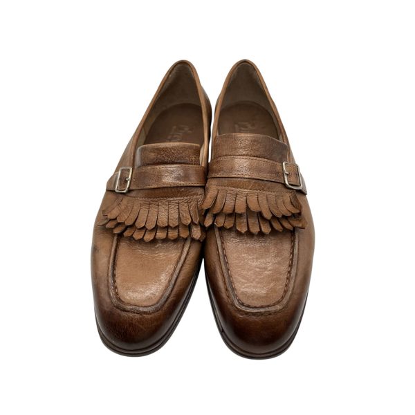 Brecos - EU/42 - Mocassini in pelle marrone con frange - immagine 3