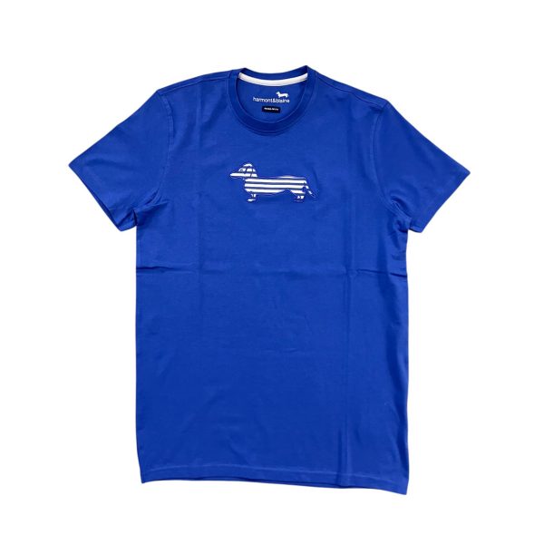 Harmont & Blaine - T-shirt Sorbetto blu con bassotto IRN003