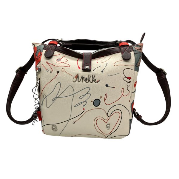 Anekke - Zaino in pelle vegana di poliestere multicolore 40765-144