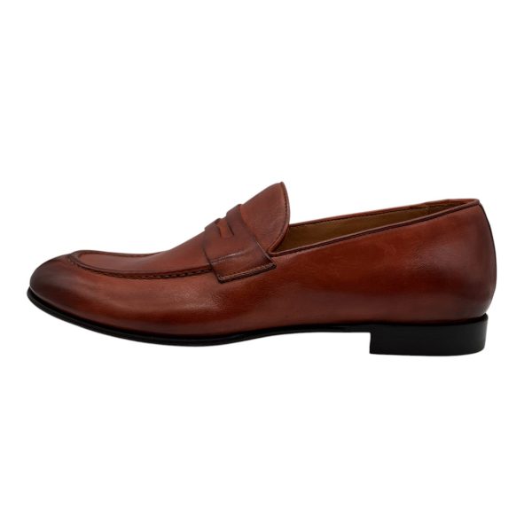 Brecos - EU/42 - Mocassini in pelle marrone tamponato