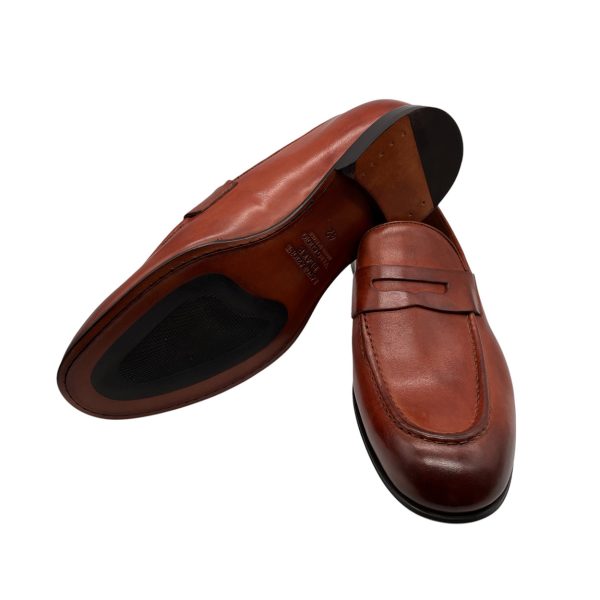 Brecos - EU/42 - Mocassini in pelle marrone tamponato - immagine 4