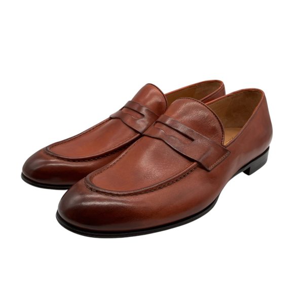 Brecos - EU/42 - Mocassini in pelle marrone tamponato - immagine 2