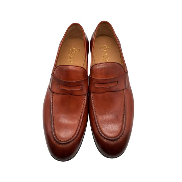 Brecos - EU/42 - Mocassini in pelle marrone tamponato - immagine 3