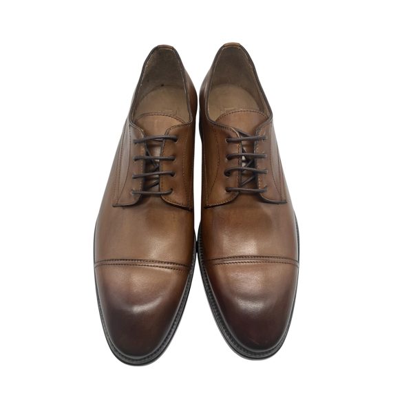 Brecos - EU/42 - Scarpe stringate in pelle marrone tamponato - immagine 3