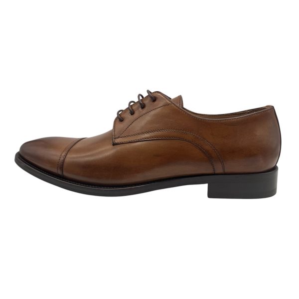 Brecos - EU/42 - Scarpe stringate in pelle marrone tamponato - immagine 2