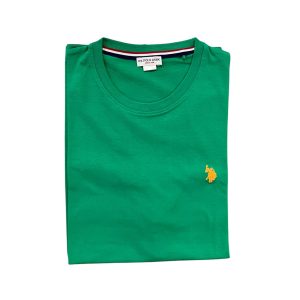 U.S. Polo Assn. - T-shirt a maniche corte in cotone piquet con logo arancione