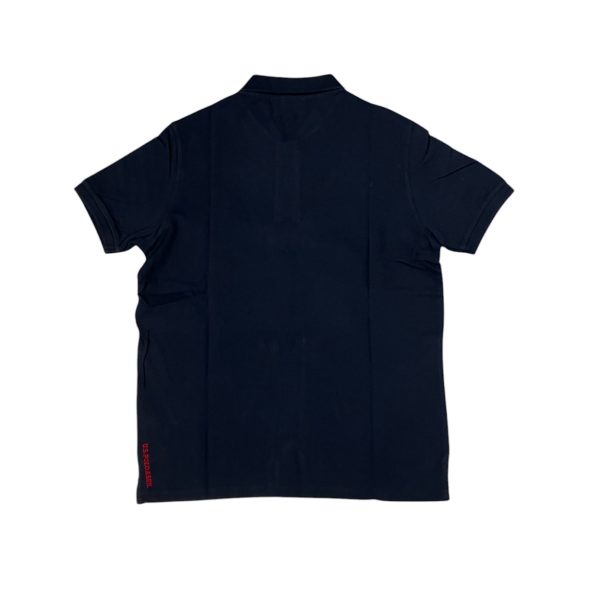 U.S. Polo Assn. - Polo a manica corta King in cotone blu scuro logo ricamato rosso - immagine 3
