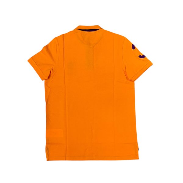 U.S. Polo Assn. - Polo a manica corta Kory in cotone arancione logo ricamato viola - immagine 3