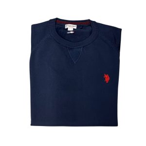 U.S. Polo Assn. - Maglia in filo di cotone blu scuro LIN 53568 EH3